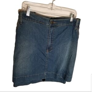 Catherine's Jean Skort Women's Plus 30W Blue Denim Skirt Shorts Stretch
